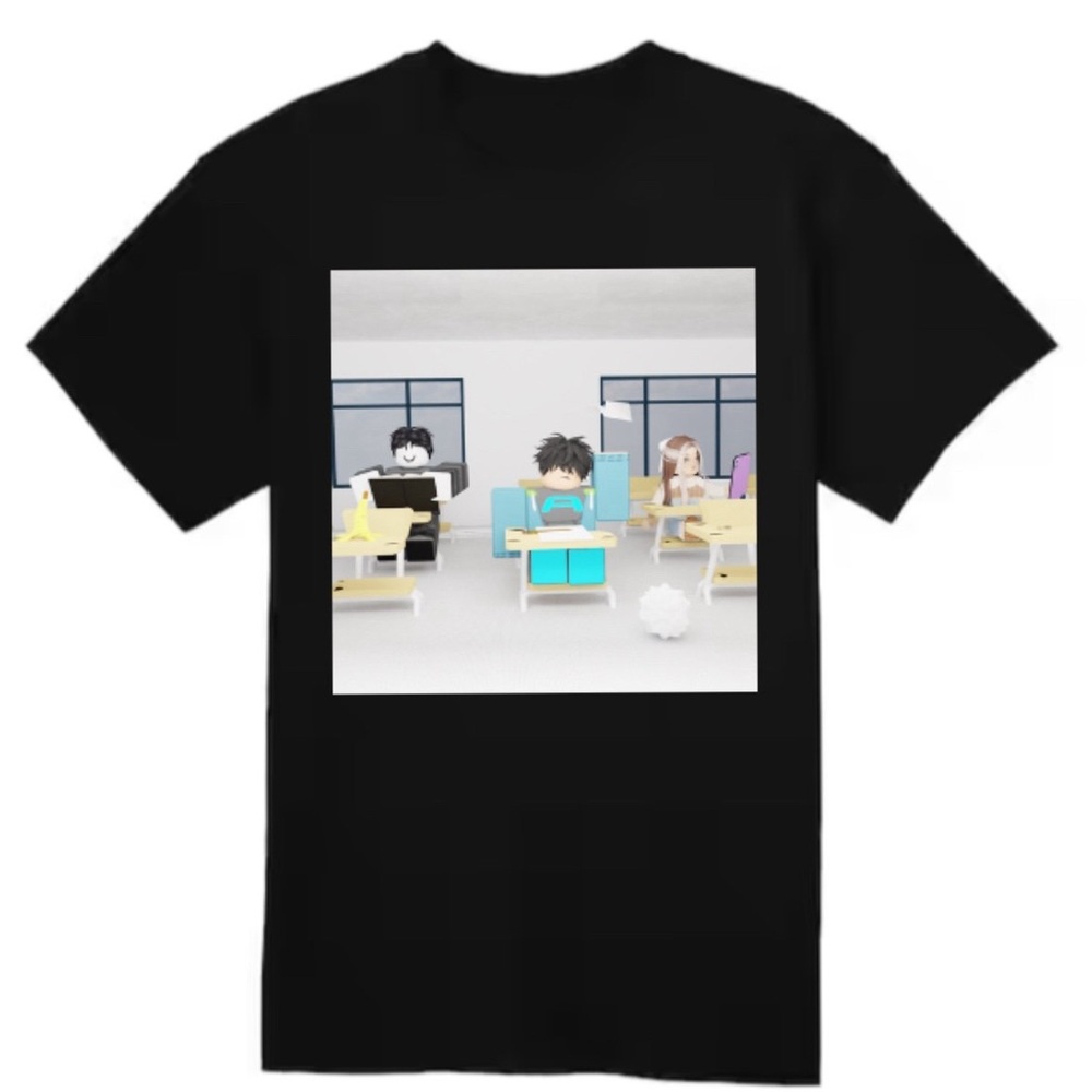 Roblox Adult School Scene Graphic Shirt Black